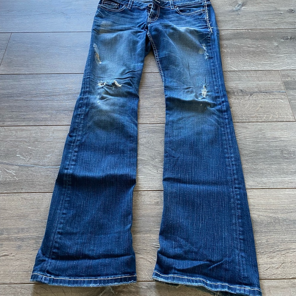 BKE deconstructed stretch jeans size 28 x 31 1/2